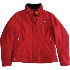 Sunice Womens Red Ski Jacket Size 12 Y2K Moto Style Winter Coat